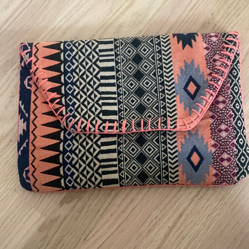 Large Cotton clutch, roughly 8x10”